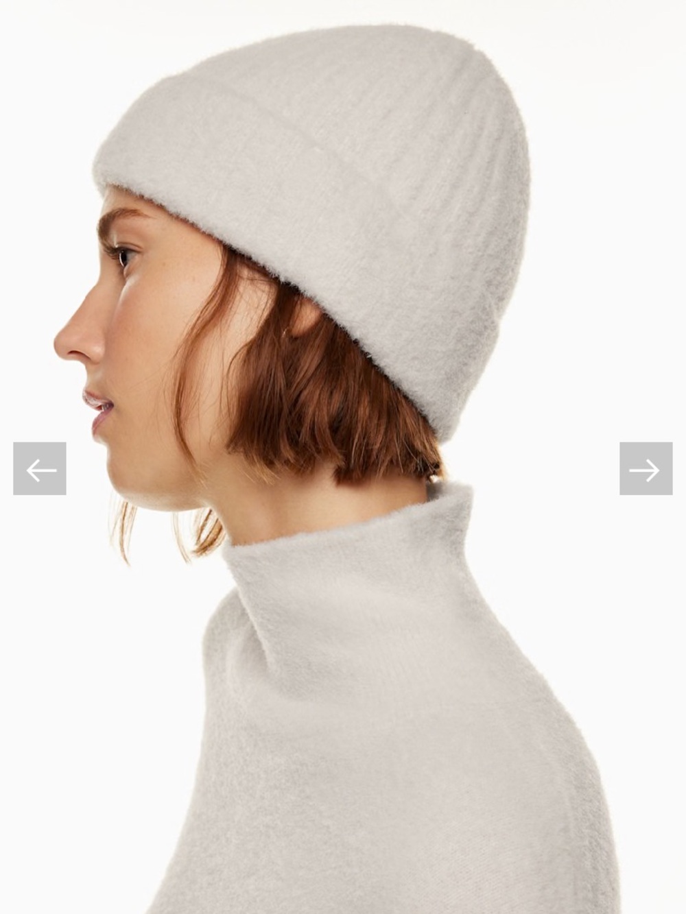 Aritzia snowed in hat Fluffy Ribbed Beanie Hat Off White Cream One Size